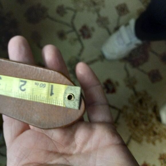 American Eagle Leather Silver Tone Metal Belt - Picture 4 of 9